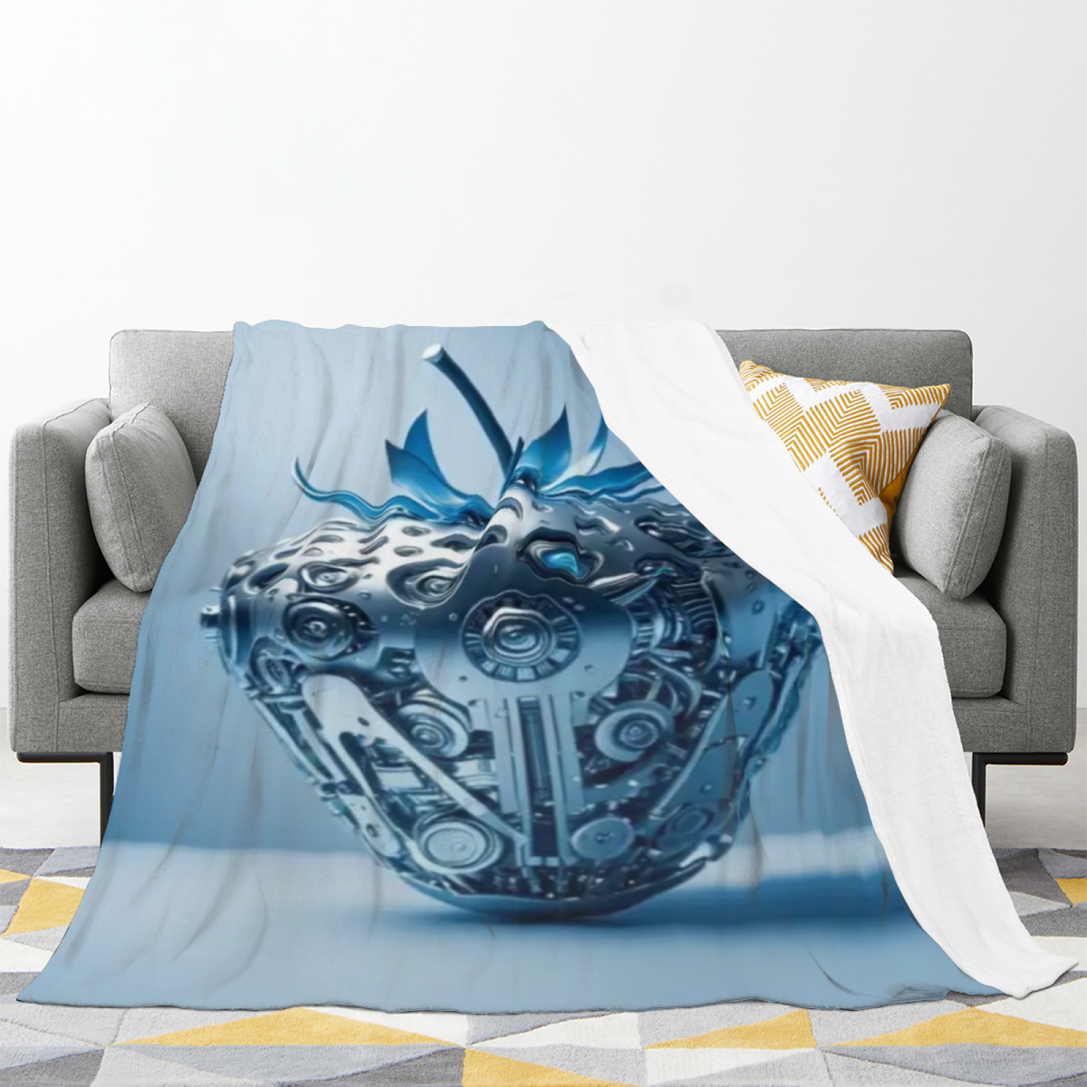 Moonbeam Meadow Muted Sage Art Decorative Flannel Blanket