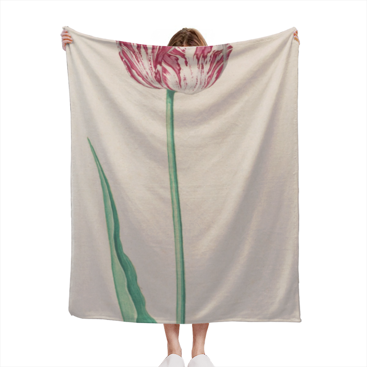 Creamy Ivory Whimsical Decor Plush Flannel Throw ¨C Watercolor Galaxy Edition