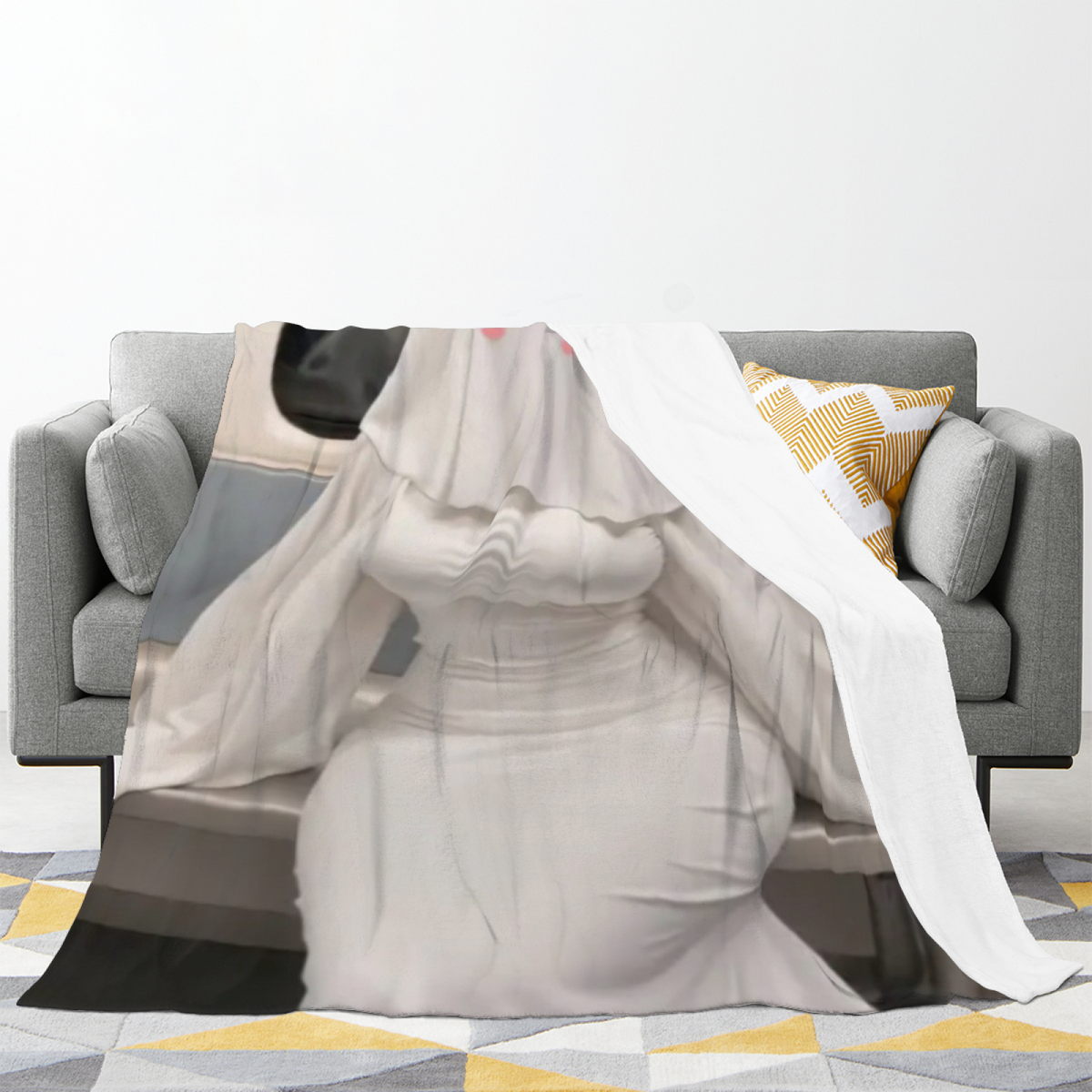 Opaline Solstice Soft Neutral Modern Art Flannel Throw Blanket
