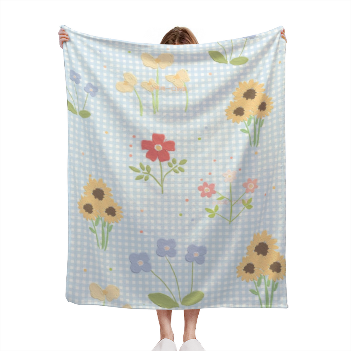 Banana Cat Cartoon Plush Flannel Throw
