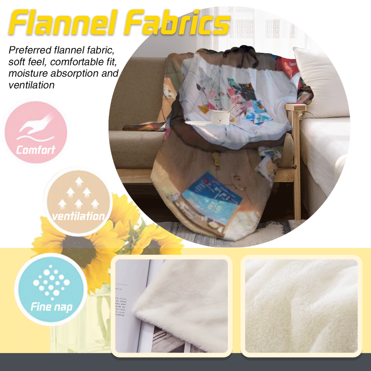 Serene Rhapsody Pastel Multicolor Modern Art Flannel Throw Blanket