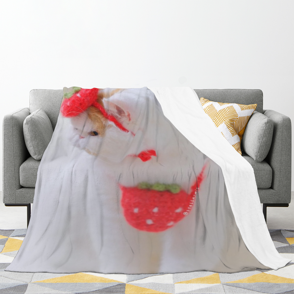 Aurora Picnic Pastel Multicolor Modern Art Flannel Throw Blanket