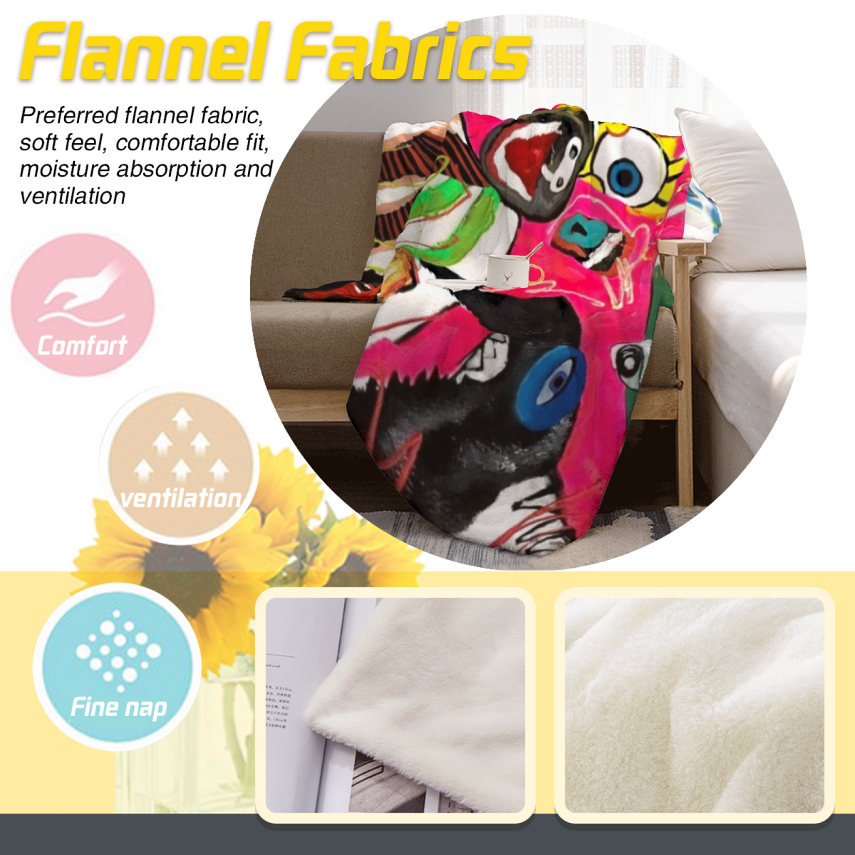 Rustic Jubilee Rich Multicolor Art Decorative Flannel Blanket