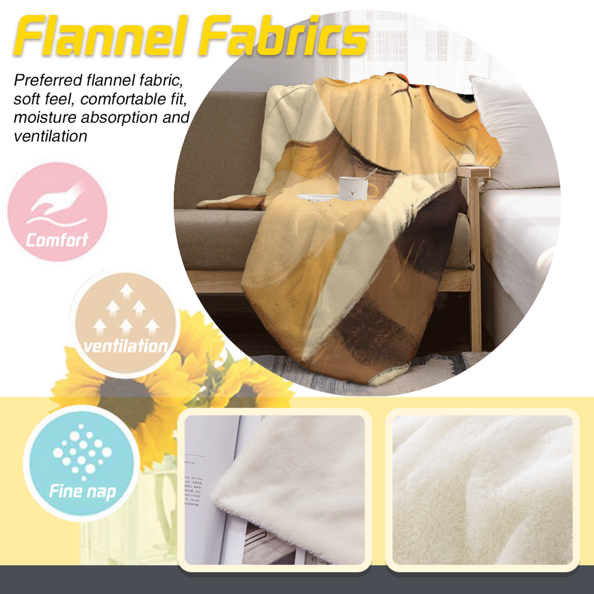 Rich Multicolor Whimsical Decor All-Season Flannel Blanket ¨C Alpine Daydream Edition