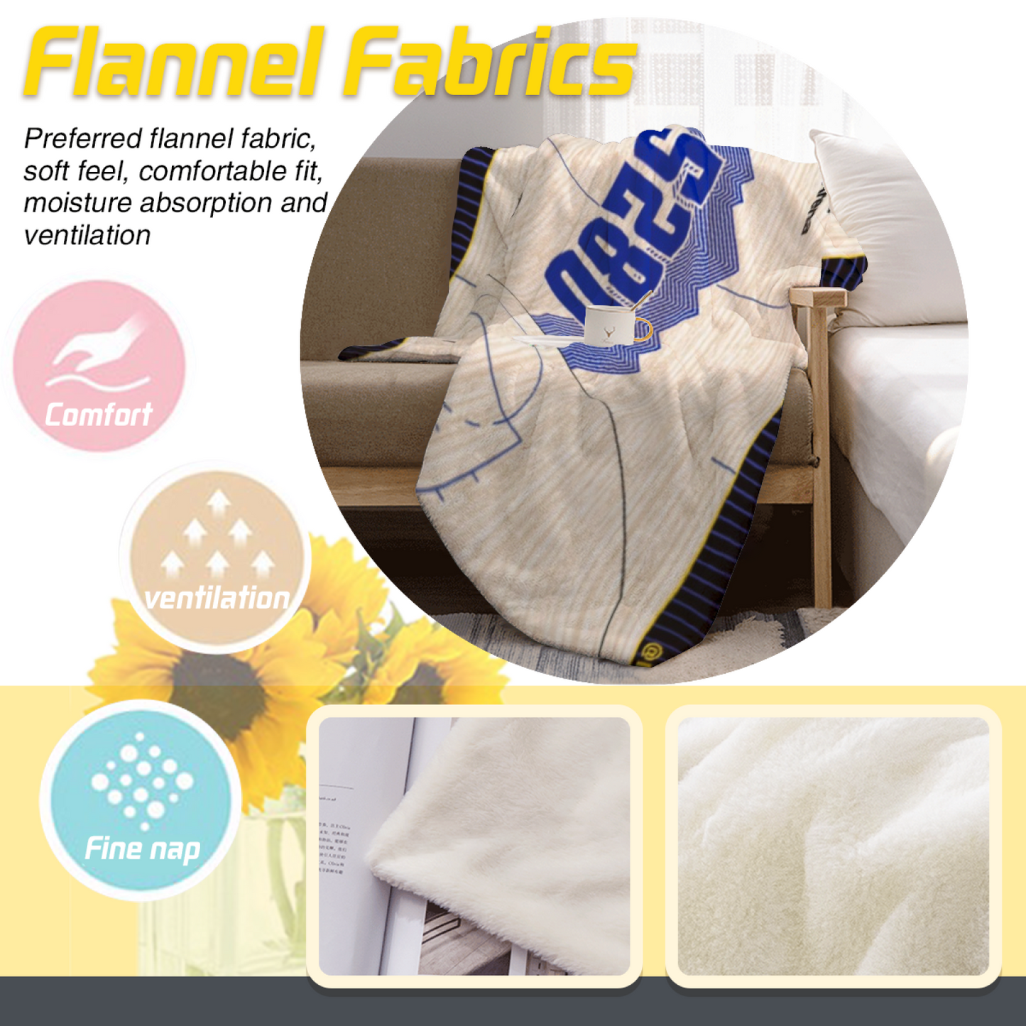 Blue Basketball Court Flannel Throw Blanket ¨C Classic Sports Graphic