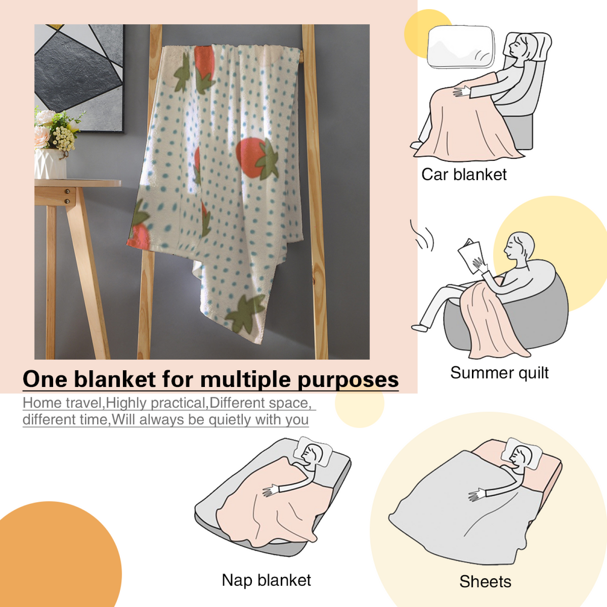 Youthful Island Sketch All-Season Flannel Blanket