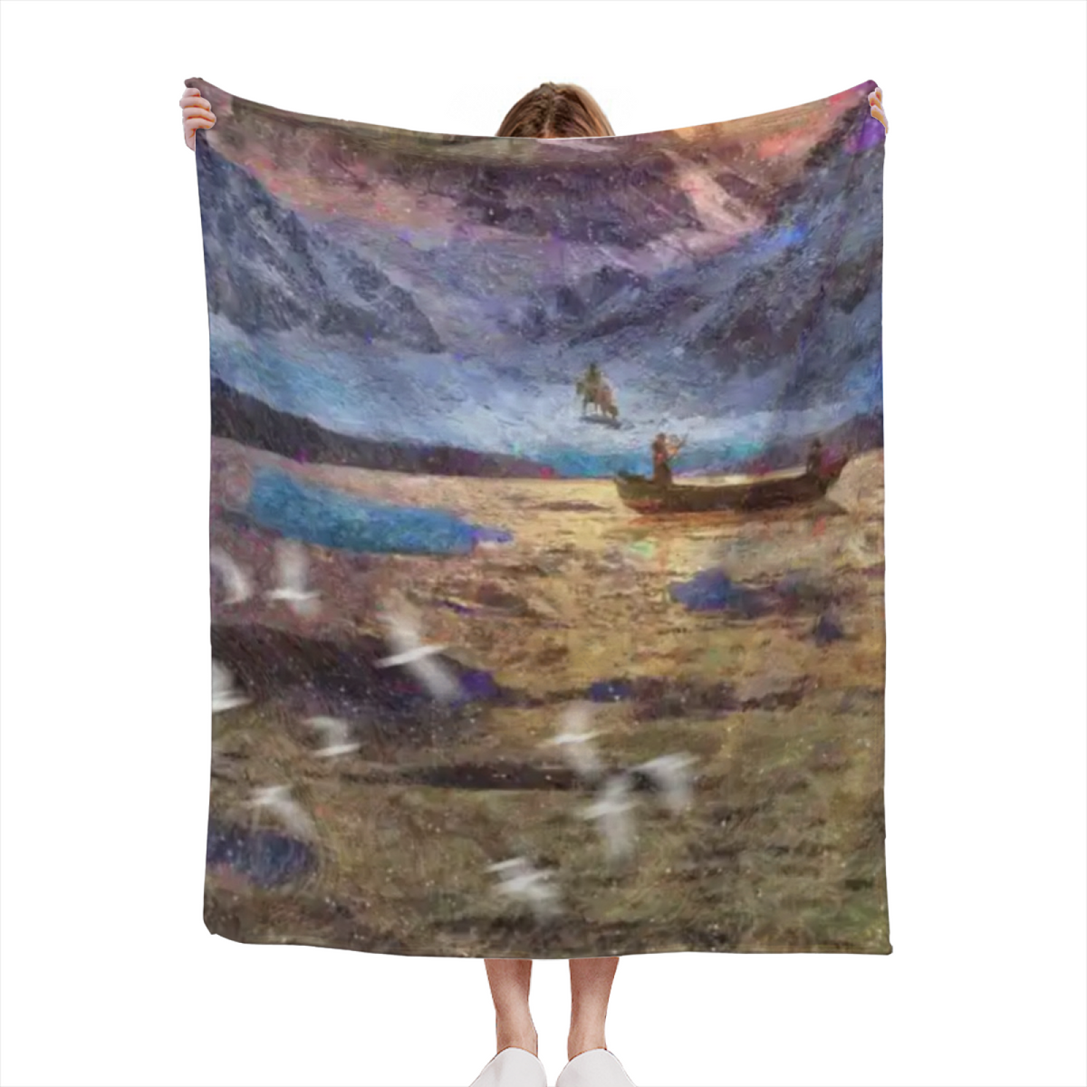 Radiant Vista Soft Flannel Blanket in Dusty Lilac
