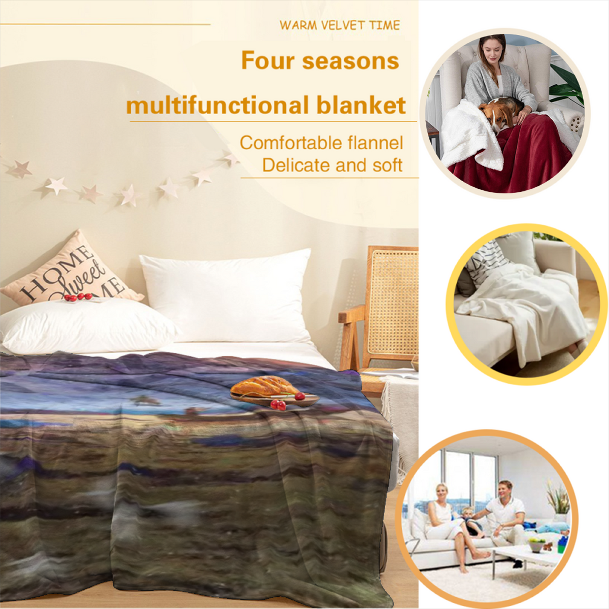 Radiant Vista Soft Flannel Blanket in Dusty Lilac