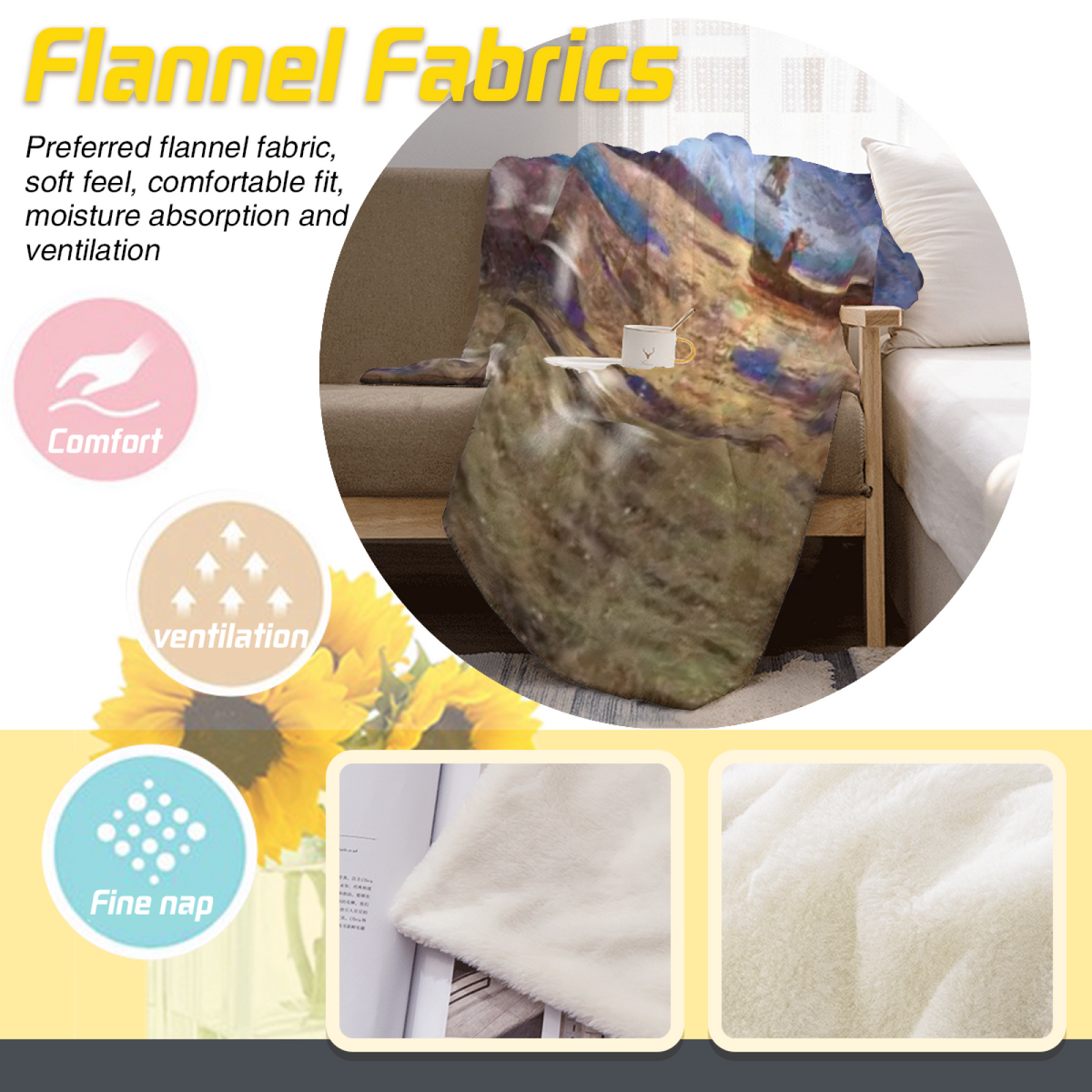 Radiant Vista Soft Flannel Blanket in Dusty Lilac