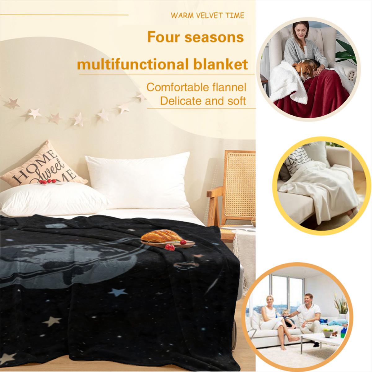 Festival Atlas Expressive Print Flannel Sofa Throw in Soft Neutral