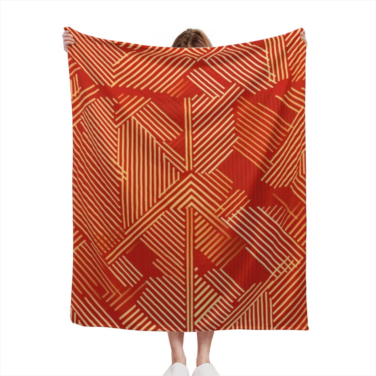 Earthy Neutral Radiant Solstice Soft Flannel Blanket ¨C Contemporary Pattern