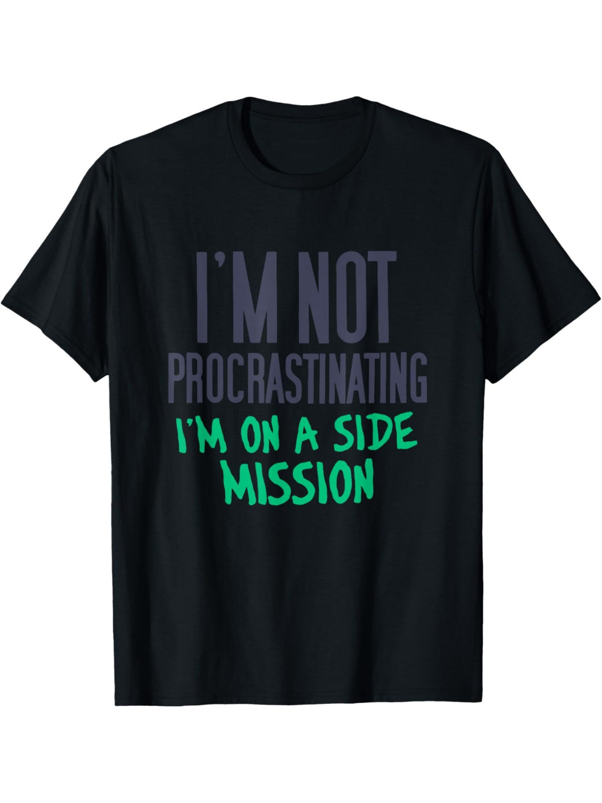 I'm Not Procrastinating I'm Doing Side Quests Retro Trendy Printed T-shirt, Men's Casual and Comfortable T-shirt Summer, Men's Short-sleeved Top for Everyday Activities Birthday Gift to Men