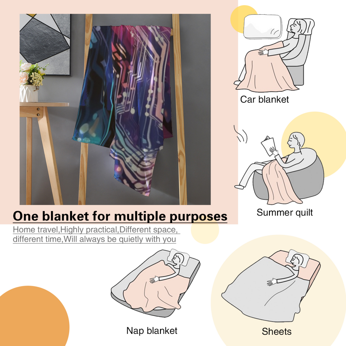 Harbor Echo Soft Neutral Dreamy Flannel Throw Blanket