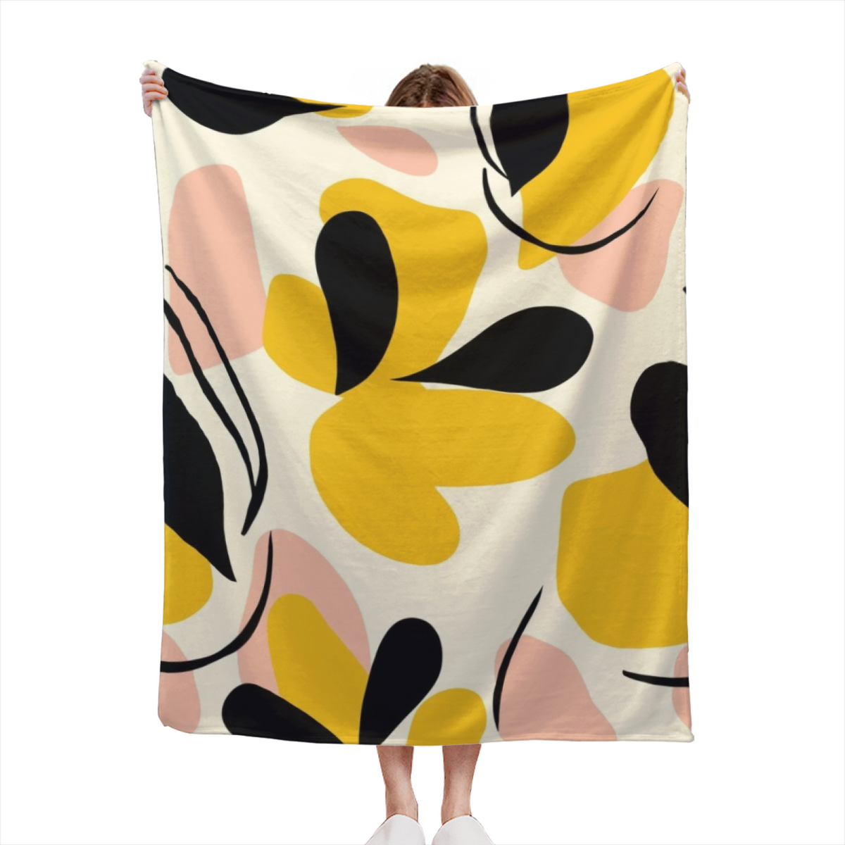 Watercolor Wonder Pastel Multicolor Modern Art Flannel Throw Blanket