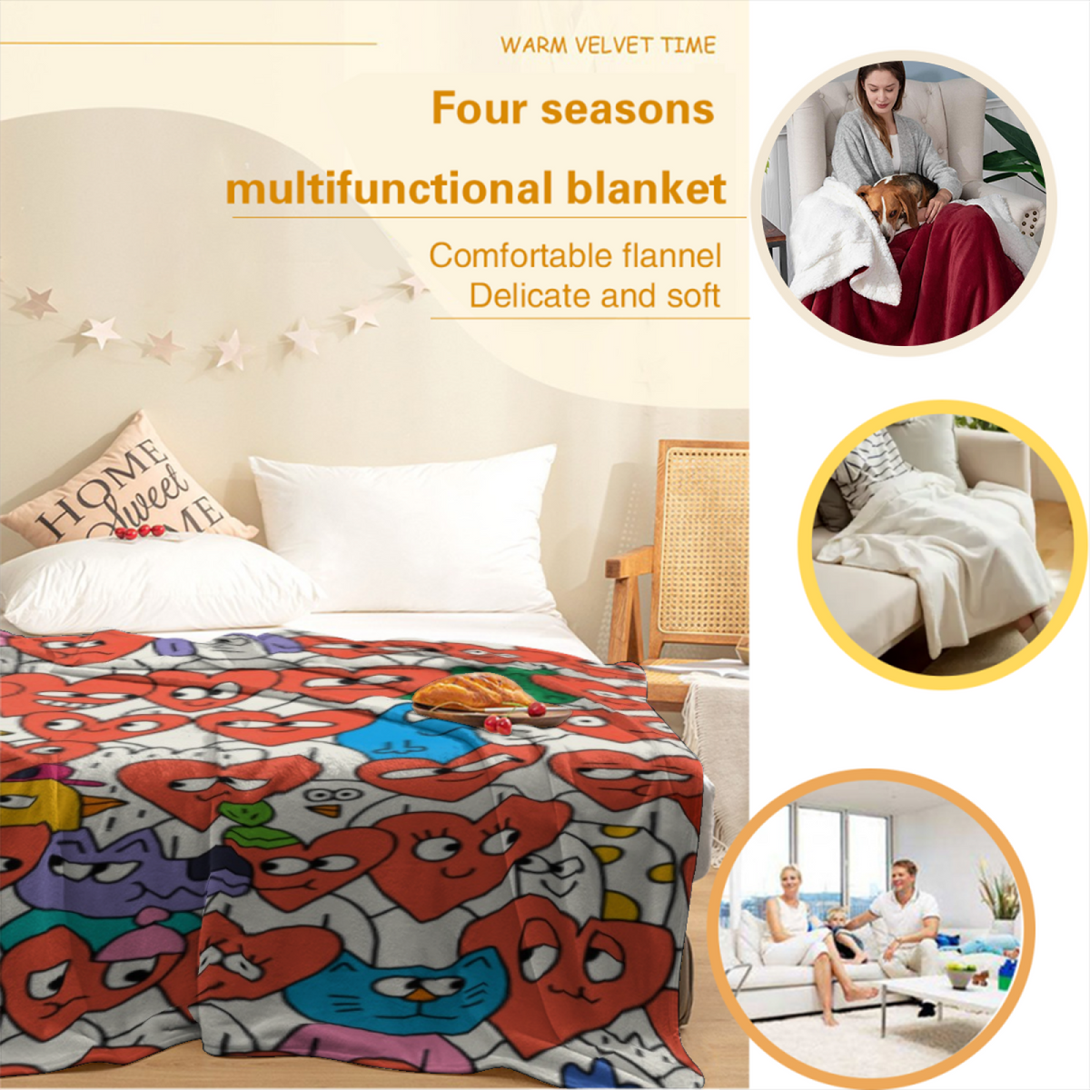 Eclectic Design Wildwood Spectrum Rich Multicolor Flannel Sofa Throw