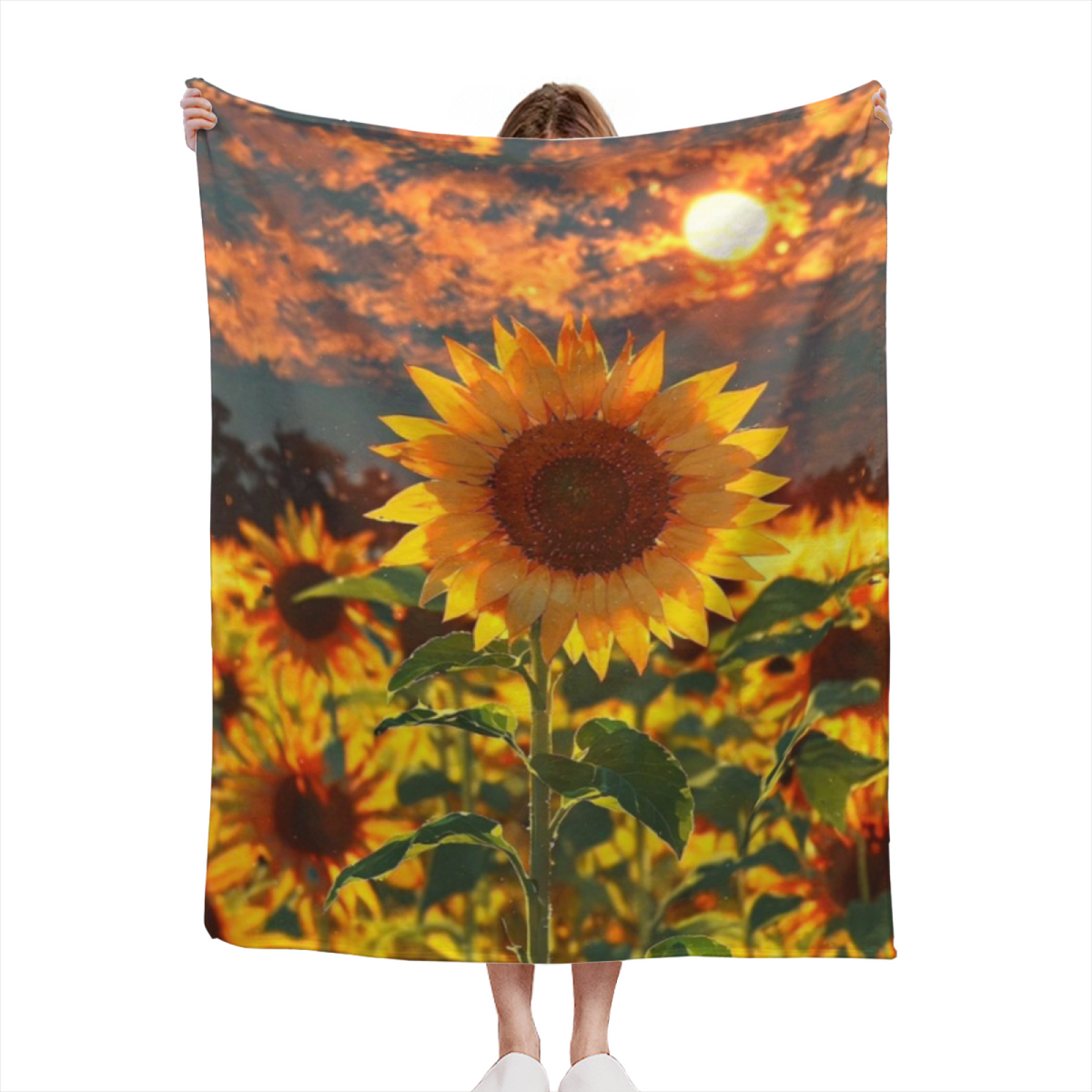 Watercolor Lagoon Rich Multicolor Modern Art Flannel Throw Blanket