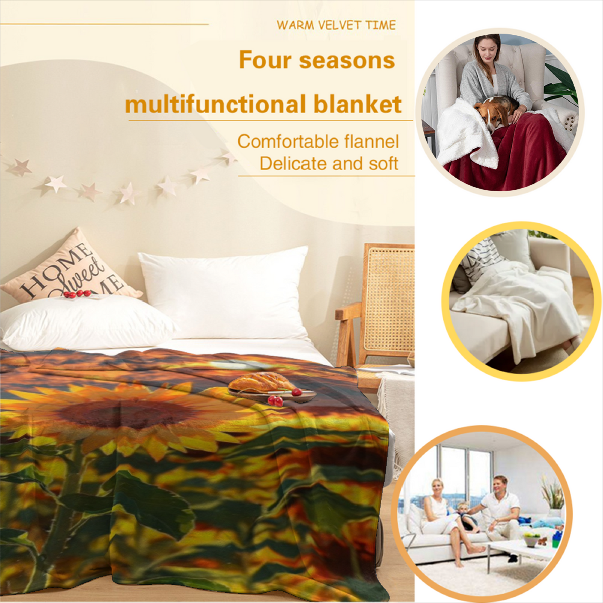 Watercolor Lagoon Rich Multicolor Modern Art Flannel Throw Blanket
