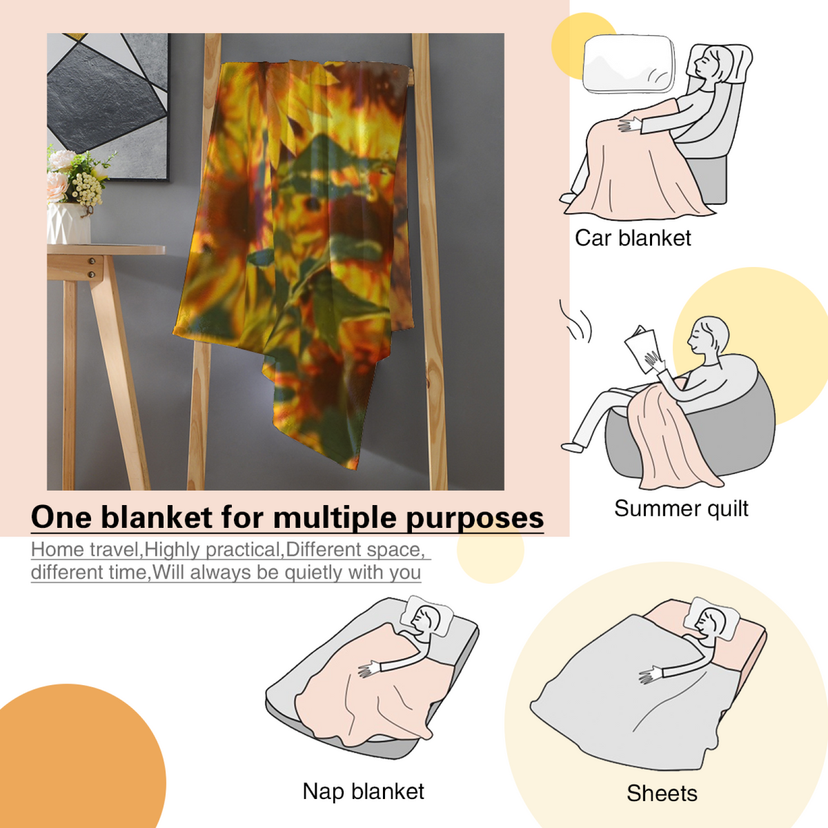 Watercolor Lagoon Rich Multicolor Modern Art Flannel Throw Blanket