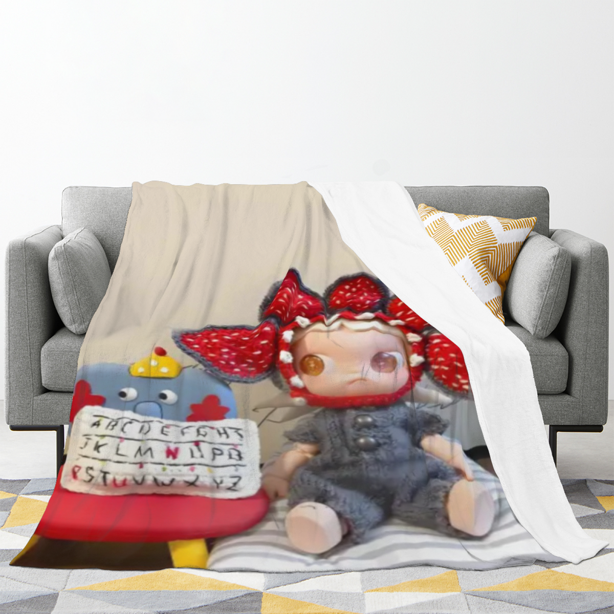 Eclectic Design Marigold Sonnet Warm Coral Flannel Sofa Throw