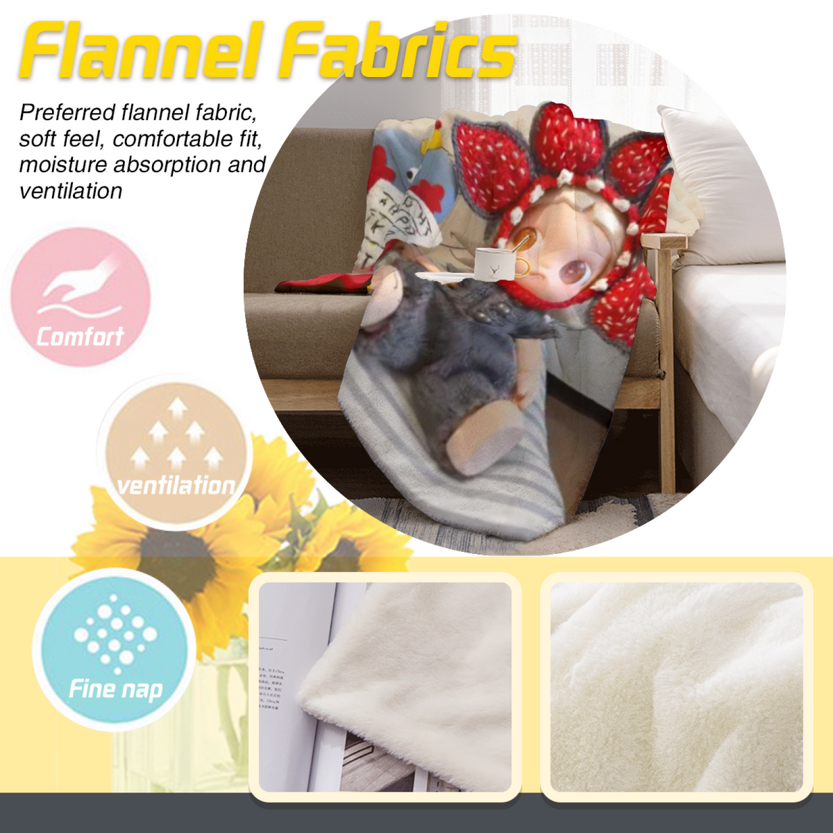 Eclectic Design Marigold Sonnet Warm Coral Flannel Sofa Throw
