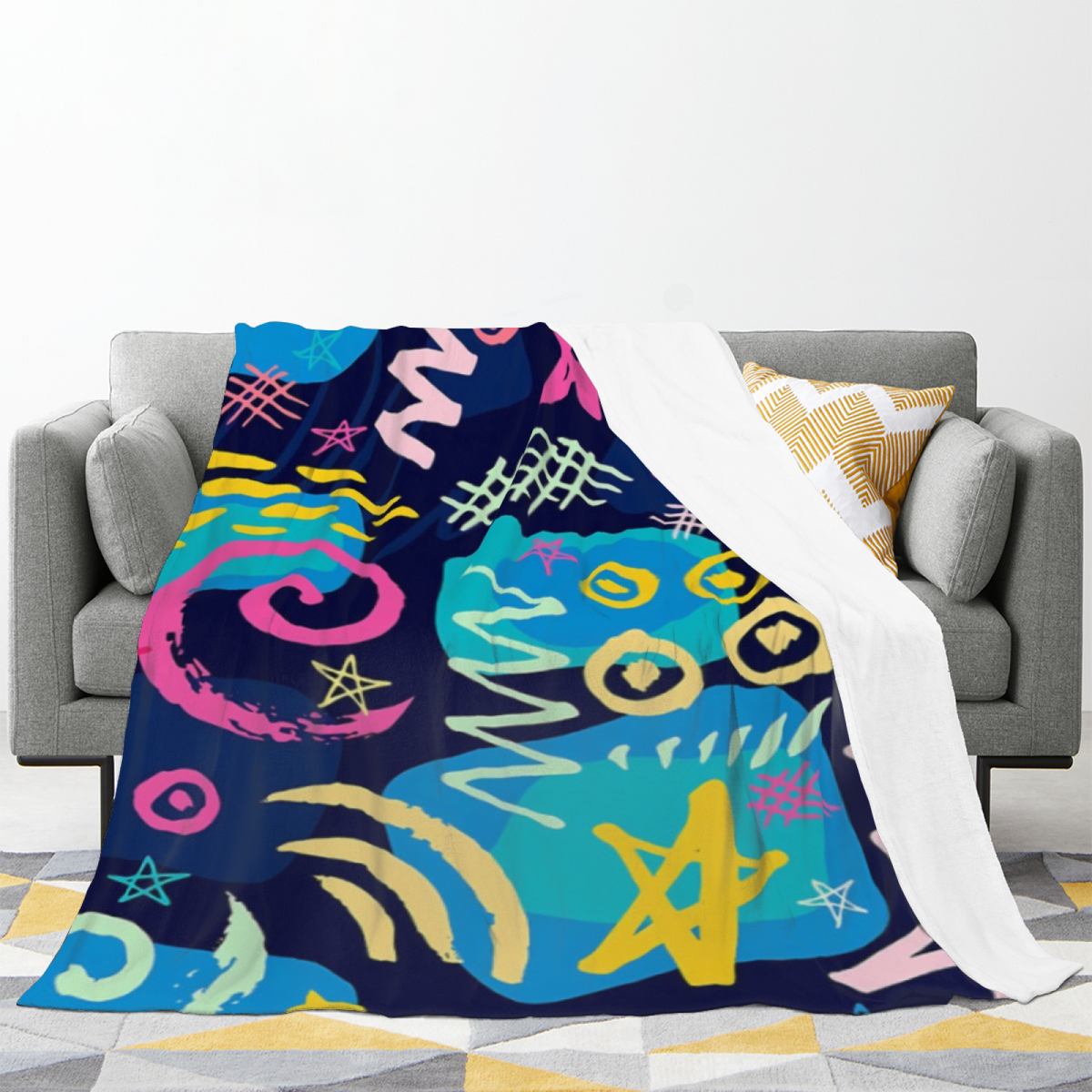 Luminous Tapestry Soft Flannel Blanket in Rich Multicolor