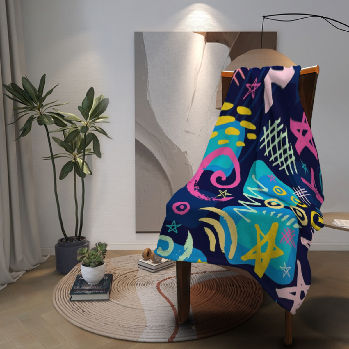 Luminous Tapestry Soft Flannel Blanket in Rich Multicolor