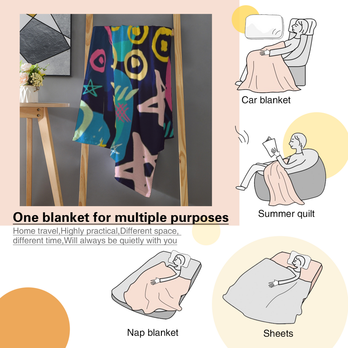 Luminous Tapestry Soft Flannel Blanket in Rich Multicolor