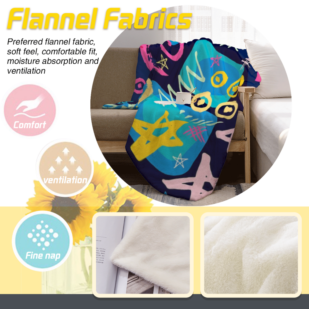 Luminous Tapestry Soft Flannel Blanket in Rich Multicolor