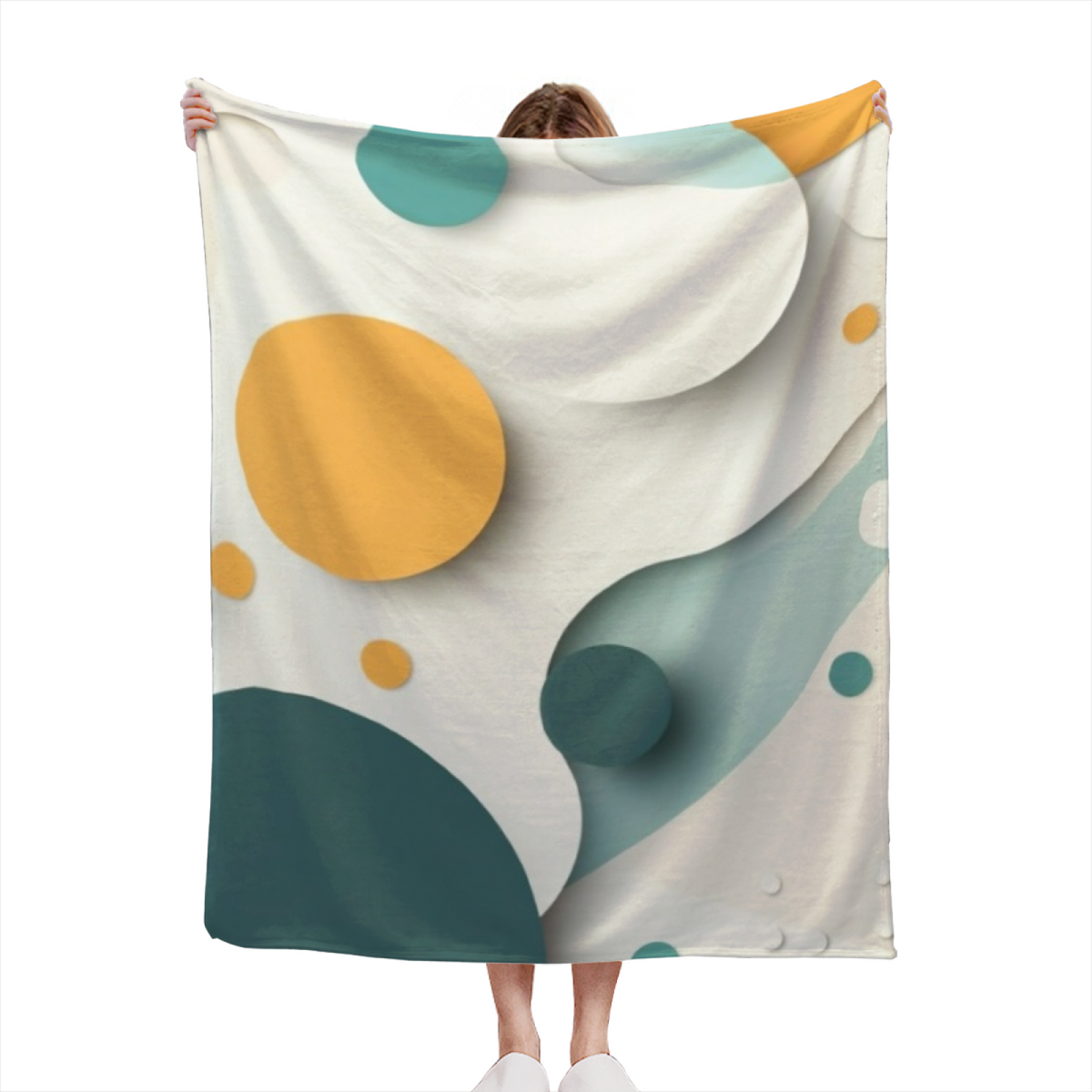 Silver Petal Soft Neutral Retro Decorative Flannel Blanket