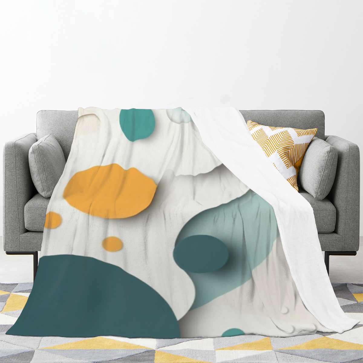 Silver Petal Soft Neutral Retro Decorative Flannel Blanket