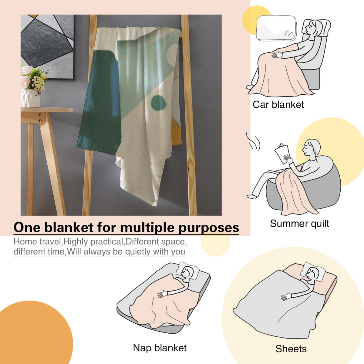 Silver Petal Soft Neutral Retro Decorative Flannel Blanket