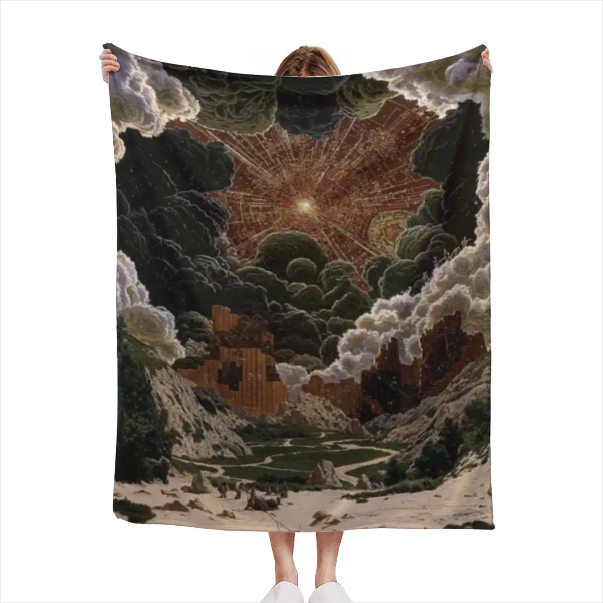 Soft Minimalist Plush Flannel Throw ¨C Evergreen Vista Collection