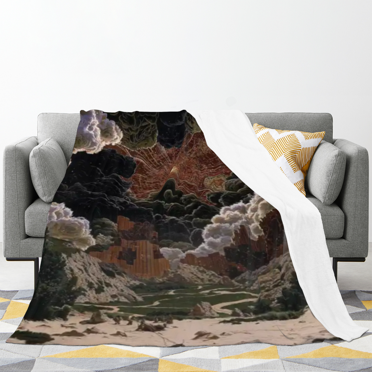 Soft Minimalist Plush Flannel Throw ¨C Evergreen Vista Collection