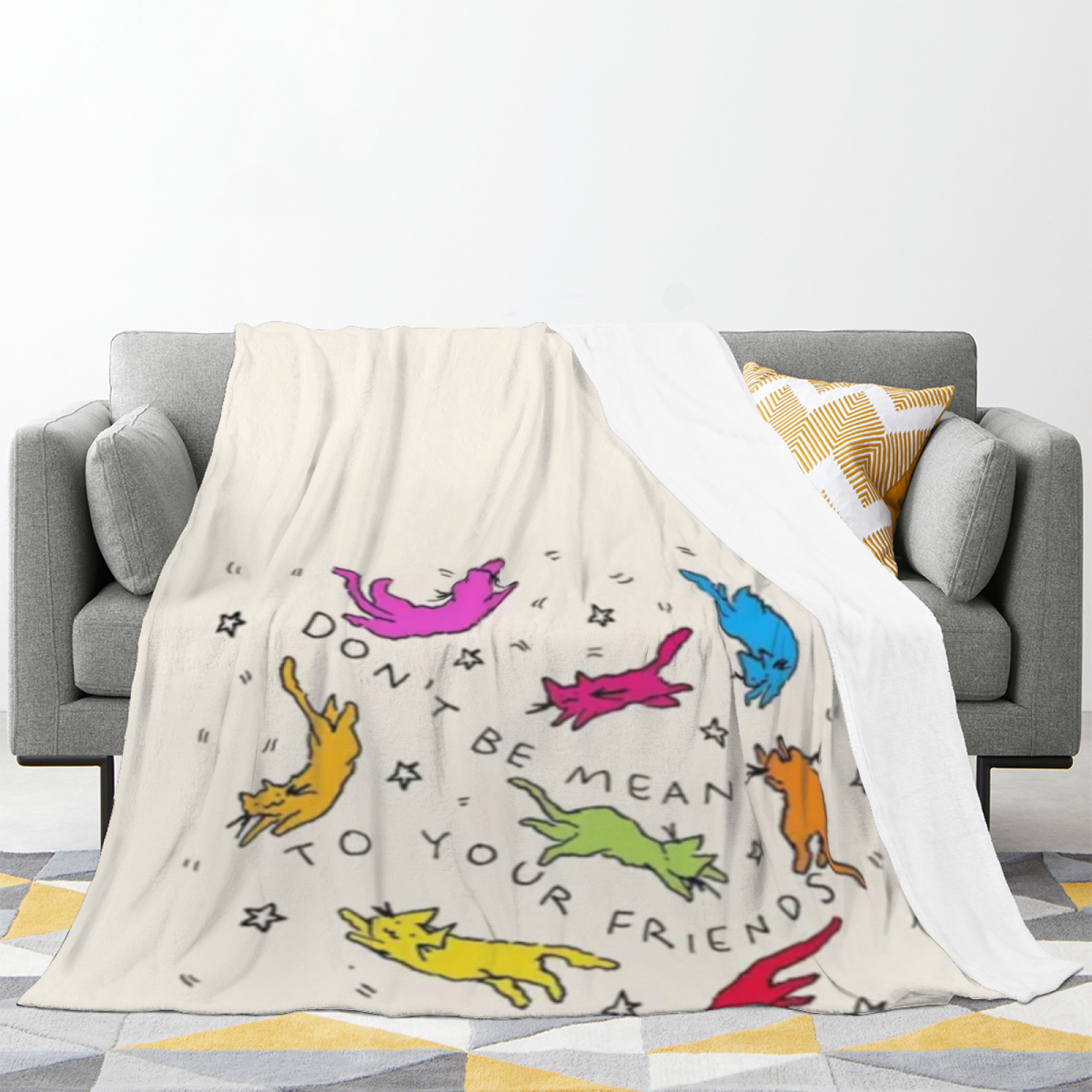 Opaline Sanctuary Inspired Flannel Sofa Throw ¨C Earthy Neutral Palette