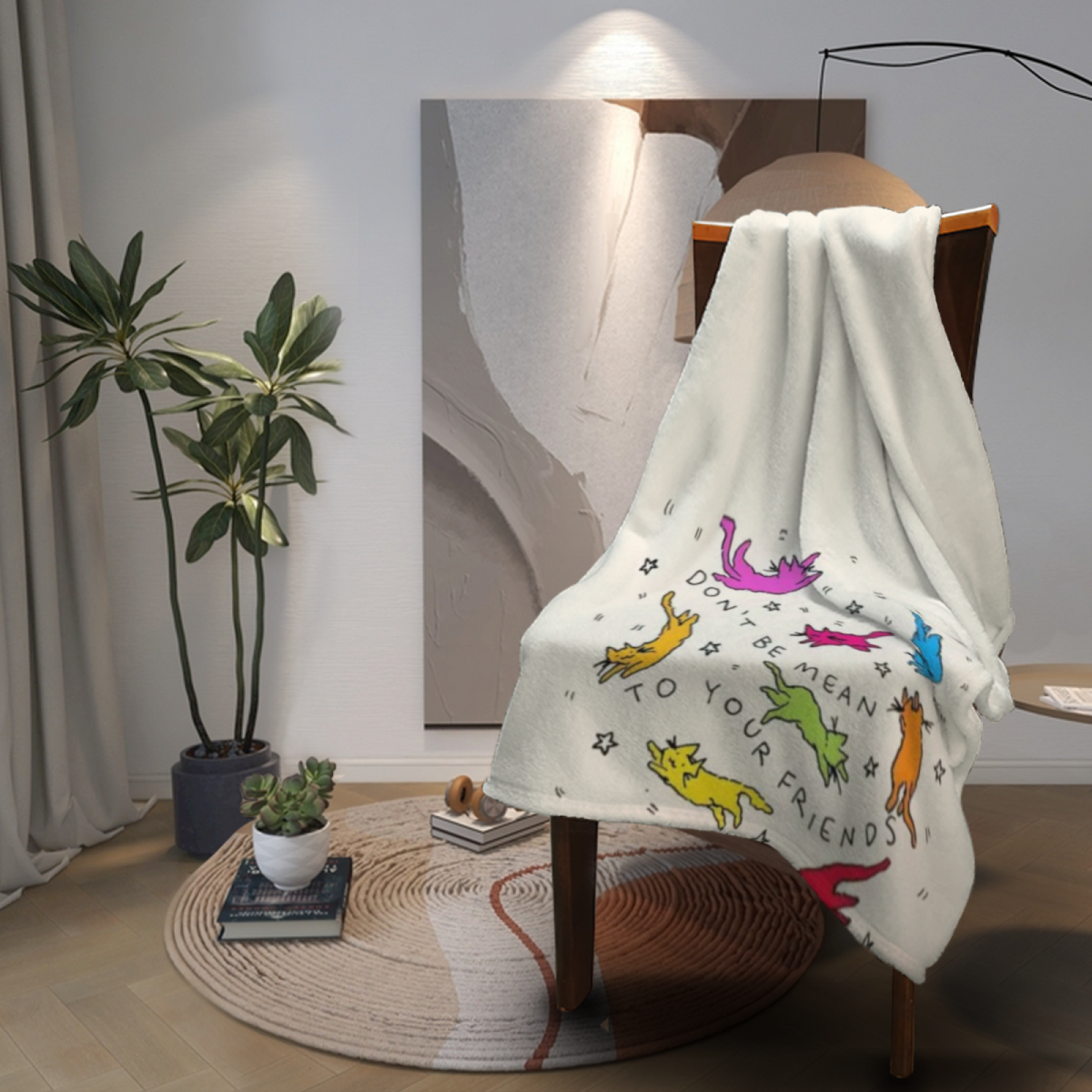 Opaline Sanctuary Inspired Flannel Sofa Throw ¨C Earthy Neutral Palette