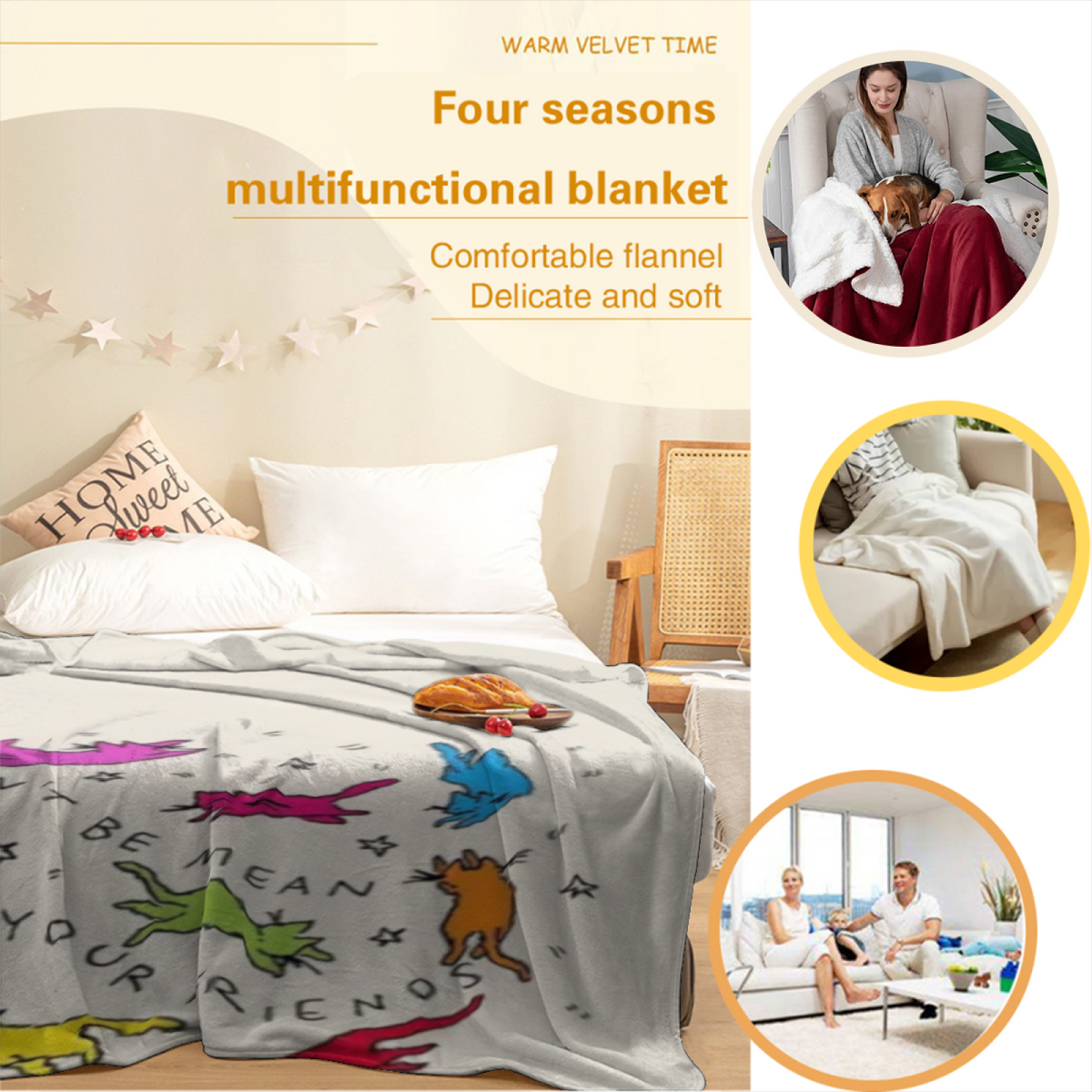 Opaline Sanctuary Inspired Flannel Sofa Throw ¨C Earthy Neutral Palette