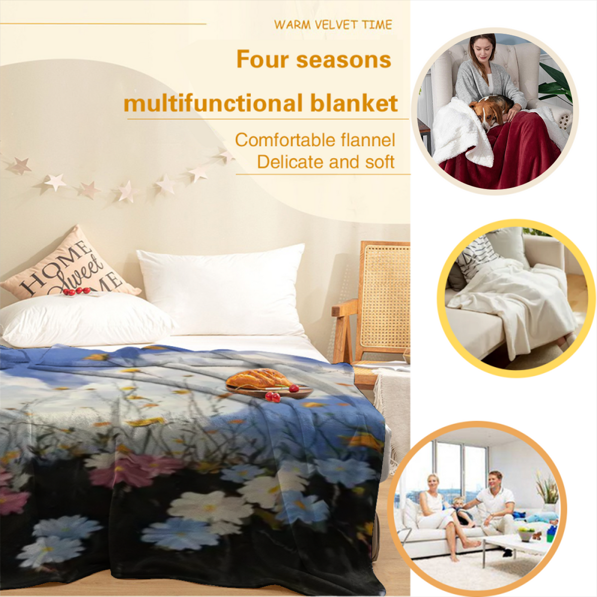Earthy Neutral Prairie Solstice Soft Flannel Blanket ¨C Contemporary Pattern