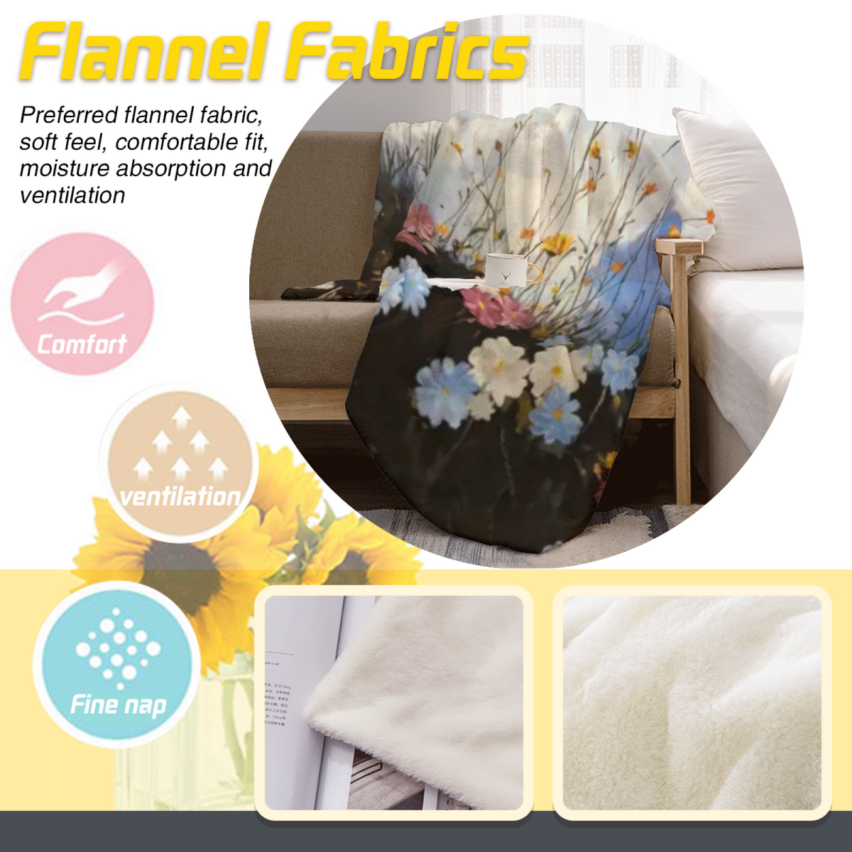Earthy Neutral Prairie Solstice Soft Flannel Blanket ¨C Contemporary Pattern