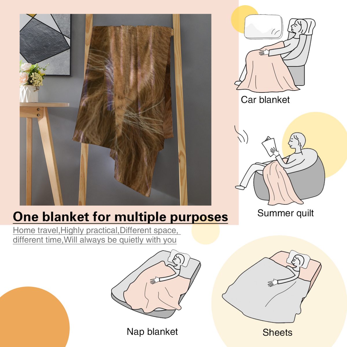 Retro Earthy Multicolor Ember Garden Plush Flannel Throw