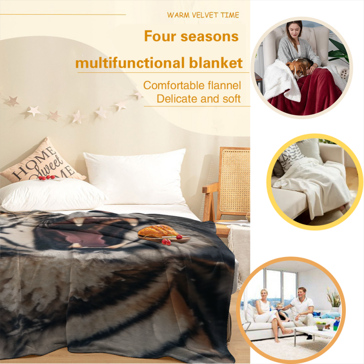 Soft Neutral Cedar Haven Soft Flannel Blanket