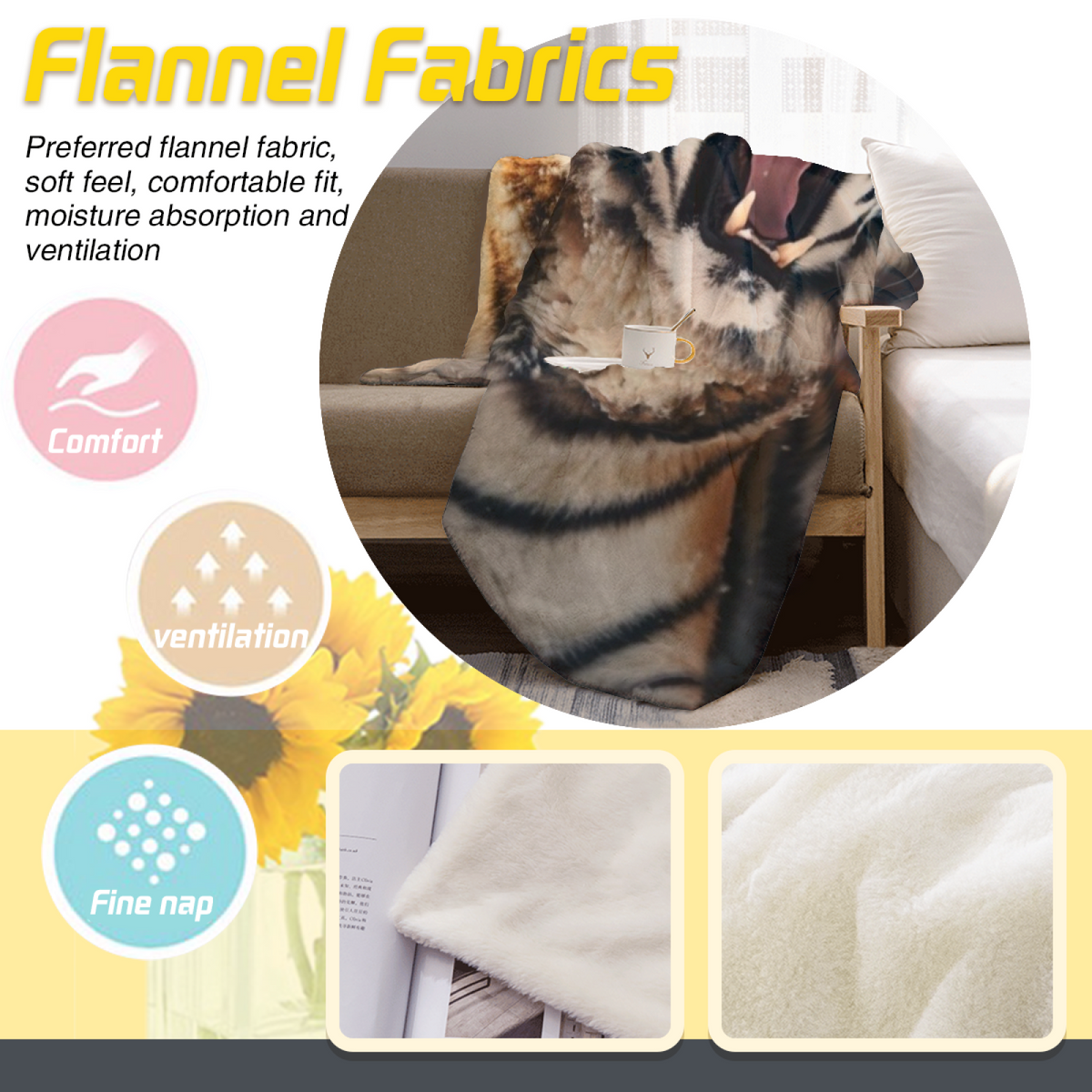 Soft Neutral Cedar Haven Soft Flannel Blanket