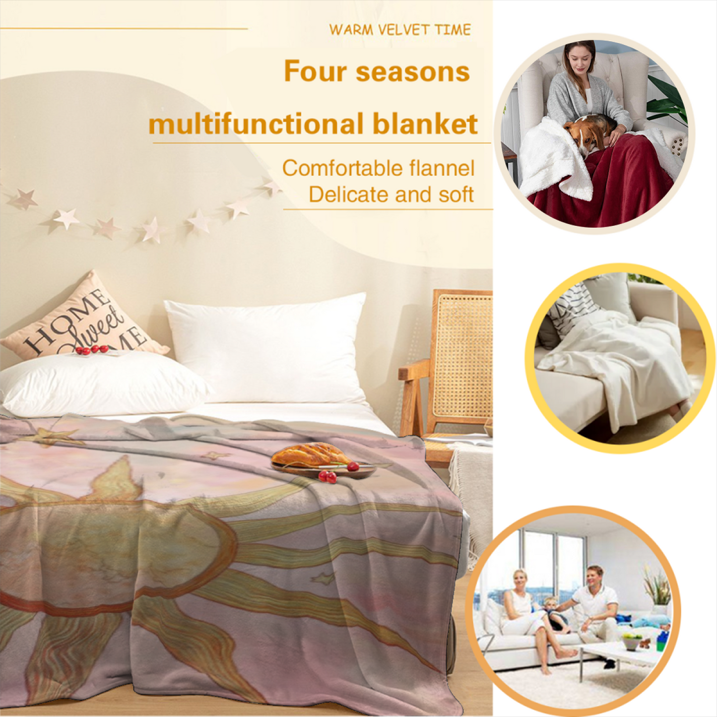 Modern Colorful Pattern Throw Blanket ¨C Artistic Decorative Cozy Home Blanket