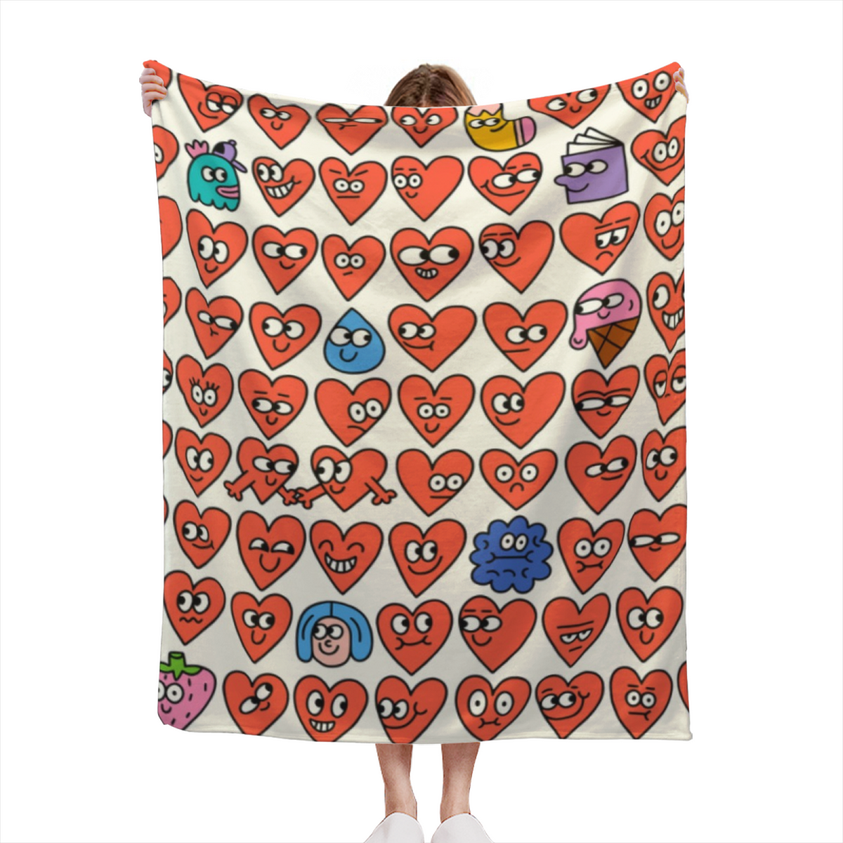 Watercolor & Horizon Playful Graphic All-Season Flannel Blanket