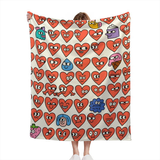 Watercolor & Horizon Playful Graphic All-Season Flannel Blanket