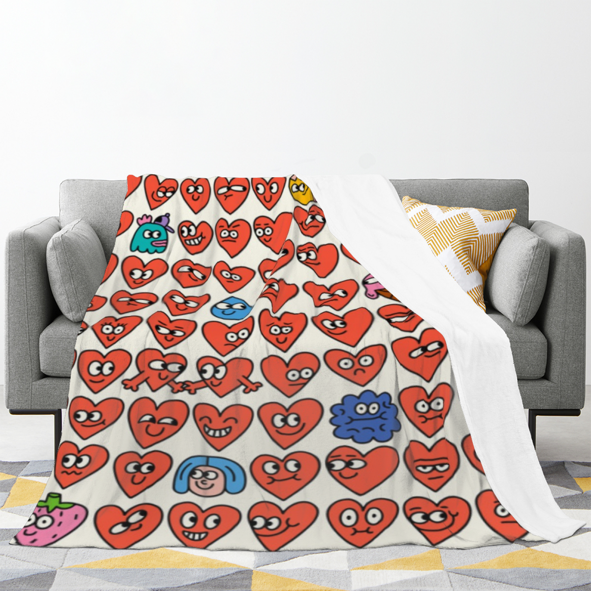 Watercolor & Horizon Playful Graphic All-Season Flannel Blanket