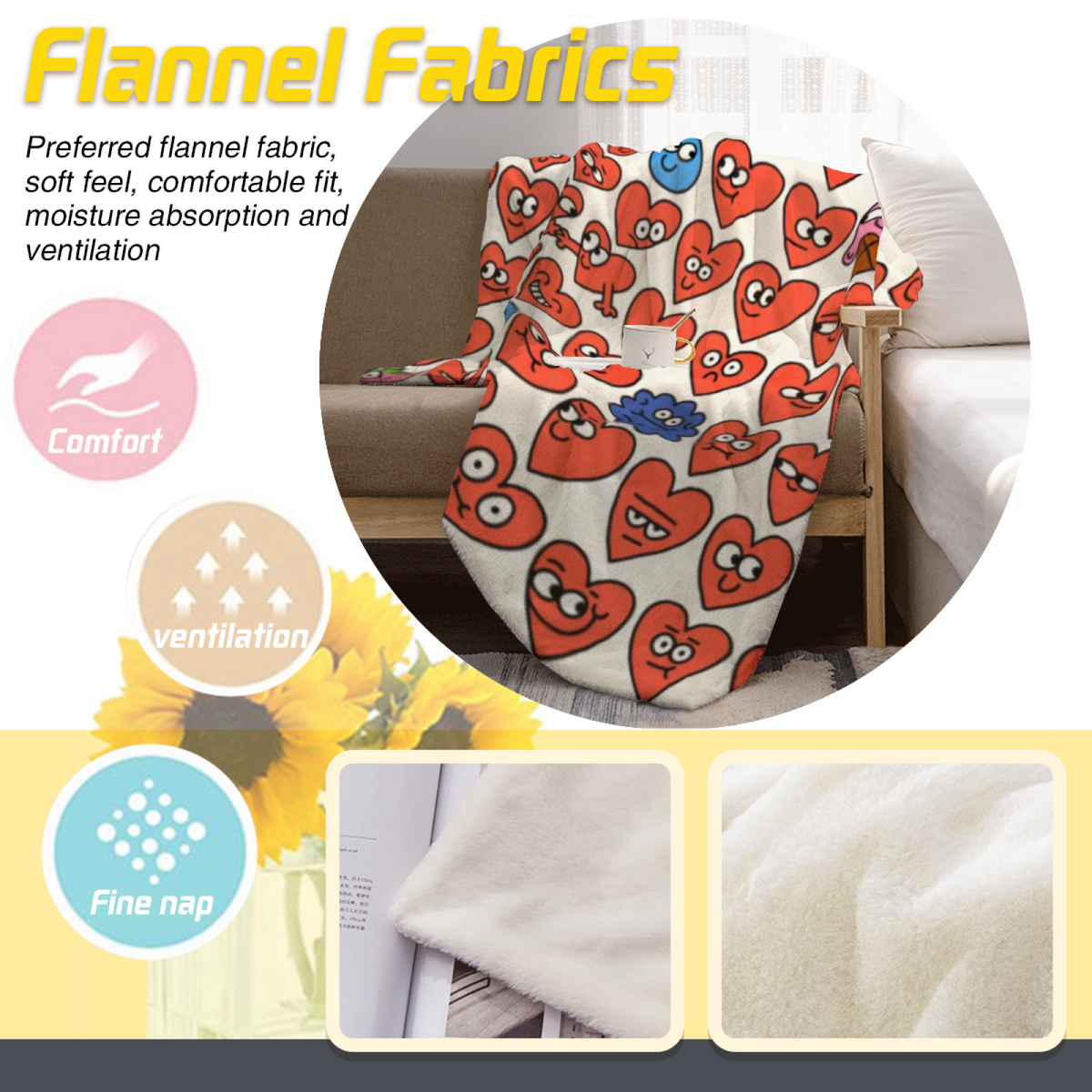 Watercolor & Horizon Playful Graphic All-Season Flannel Blanket
