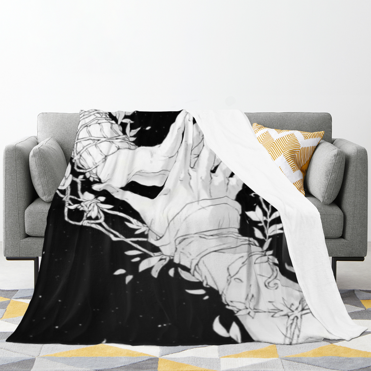 Radiant Valley Pastel Multicolor Modern Art Flannel Throw Blanket