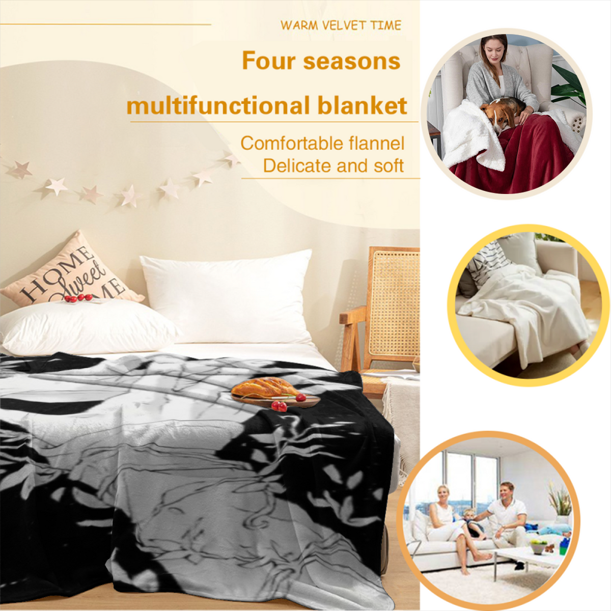 Radiant Valley Pastel Multicolor Modern Art Flannel Throw Blanket