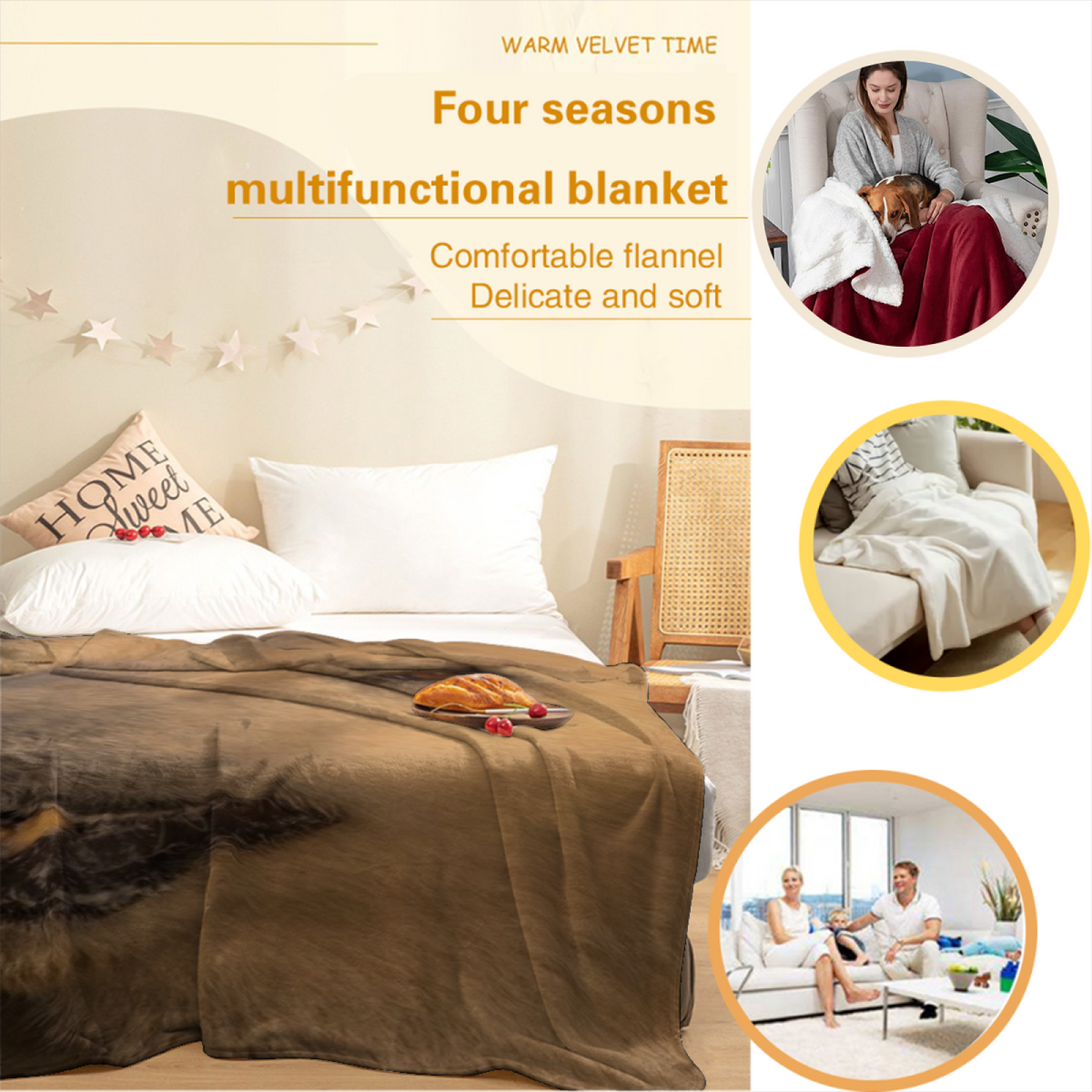 Rosewood Tapestry Earthy Multicolor Art Decorative Flannel Blanket