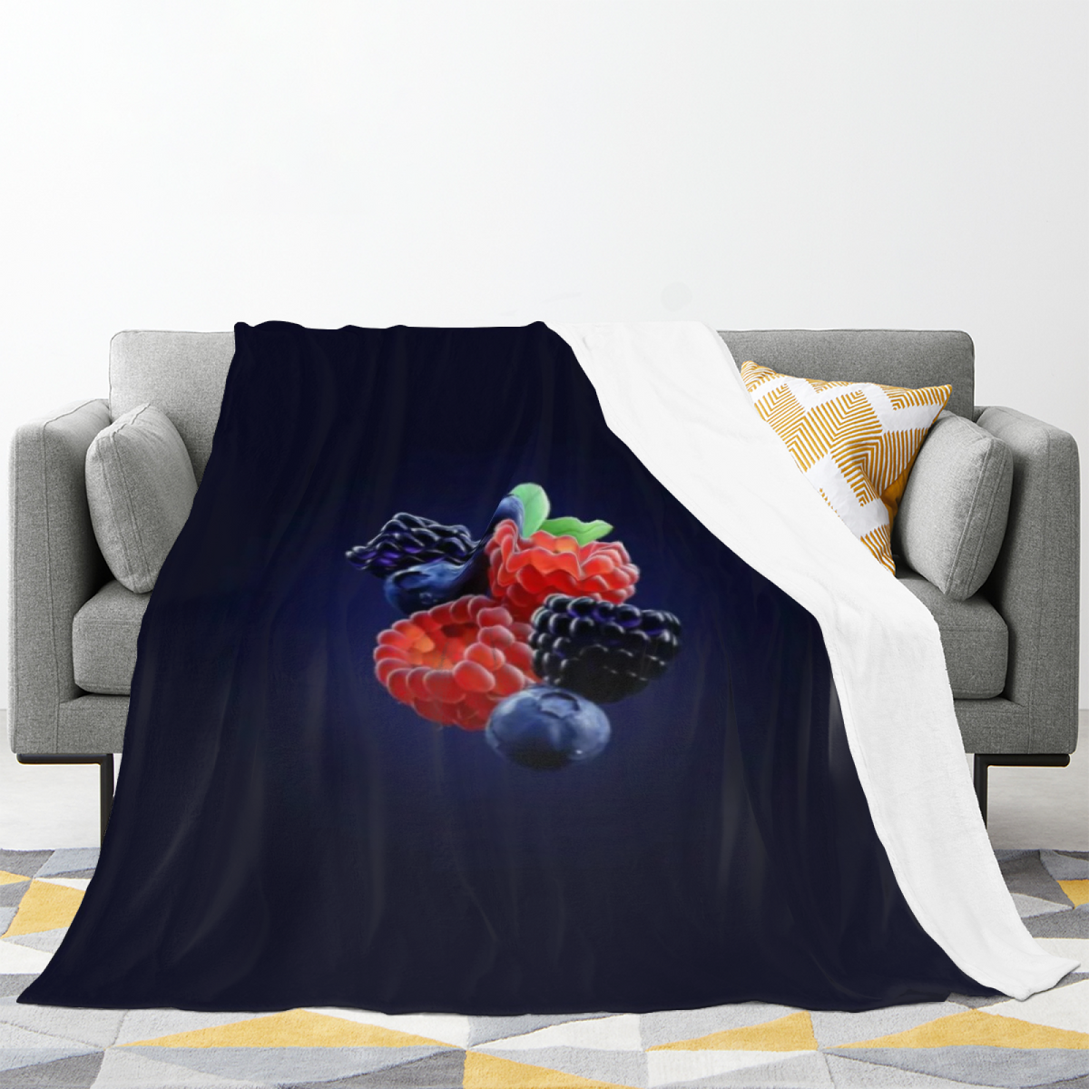 Moonbeam Orchard Pastel Multicolor Modern Art Flannel Throw Blanket